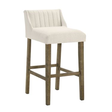 Fauna Bar Height Bar Stool In Putty Brown and White