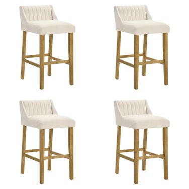 Fauna Bar Height Bar Stool Set of 4 In Amber Glow and White