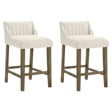 Fauna Counter Height Bar Stool Set of 2 In Putty Brown and White