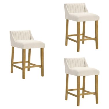Fauna Counter Height Bar Stool Set of 3 In Amber Glow and White