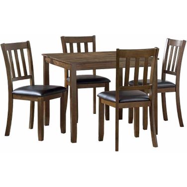 Faust Charcoal Brown 5 Piece Dinette Set