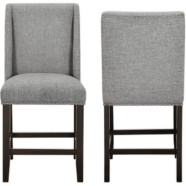 Faust Counter Chair Set of 2 In Gray