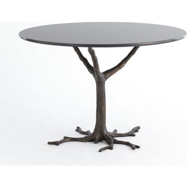 Faux Bois Dining Table In Black