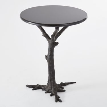 Faux Bois Side Table In Black