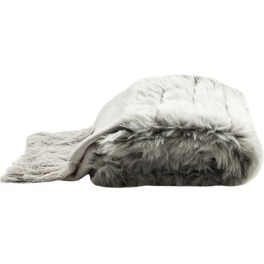 Faux Fur Alexi 20 X 80 Bed Runner In Grey