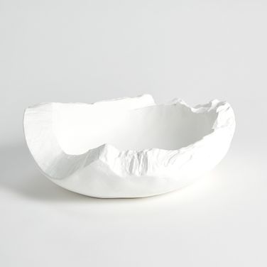Faux Timber Large Bowl In Matte White