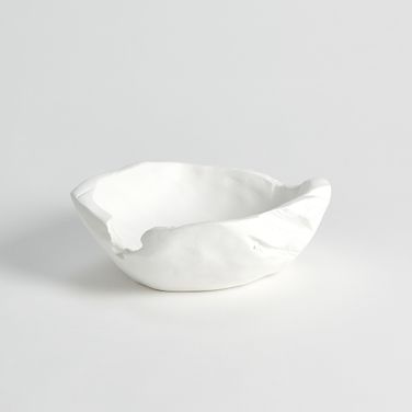 Faux Timber Small Bowl In Matte White