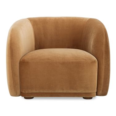 Faye Accent Chair In Tan Faux Mohair
