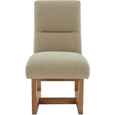 Fayette Wood Frame Dining Chair In Light Brown and Beige