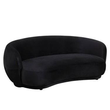 Faze 3-Seater Wide Couch Upholstered Sofa In Velvet Black