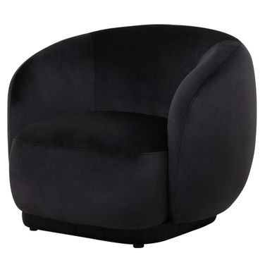 Faze Modern Single Seater Sofa In Black Velvet