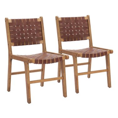 Feder Dining Chair Set of 2 In Brown