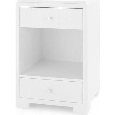 Fedor 2-Drawer Side Table In Chiffon White