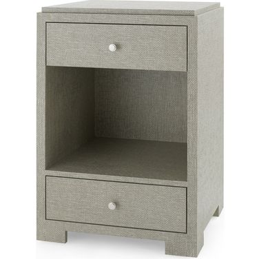 Fedor 2-Drawer Side Table In Moss Gray Tweed