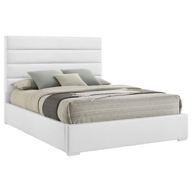 Felicity 53 Inch Upholstered Eastern King Platform Bed In White