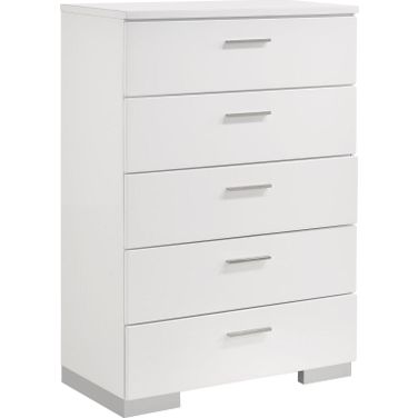 Felicity 5-drawer Chest Glossy White