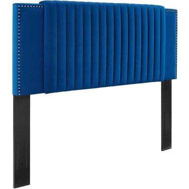 Felicity Navy Channel Tufted Performance Velvet King/California King Headboard