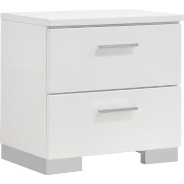 Felicity 2-drawer Nightstand Glossy White