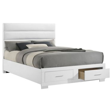 Felicity Queen Storage Bed In White High Gloss