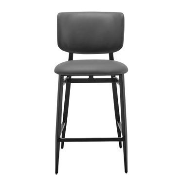 Felipe Counter Stool In Gray Leatherette