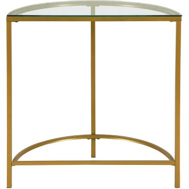 Fenice Demilune Console Table In Clear and Gold