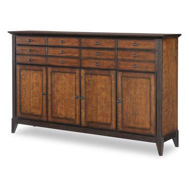 Fenmore Credenza In Mocha and Distressed Cherry
