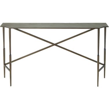 Fennick Console Table In Brass and Forged Black