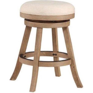 Fenton 24 Inch Swivel Backless Counter Stool In Driftwood Wire-Brush