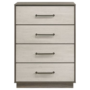 Fenwick 4-Drawer Chest of Drawers In Grey Oak and Almond