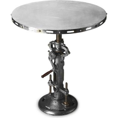 Fenwick Round Metal Hall/Pub Table In Silver