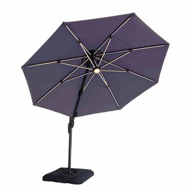 Fera 10 Foot Round Umbrella In LED Bulb In Blue