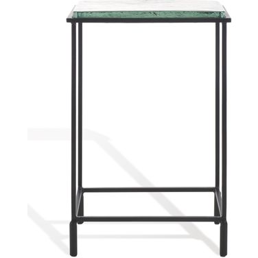 Ferguson Cast Glass Accent Table In Clear and Black