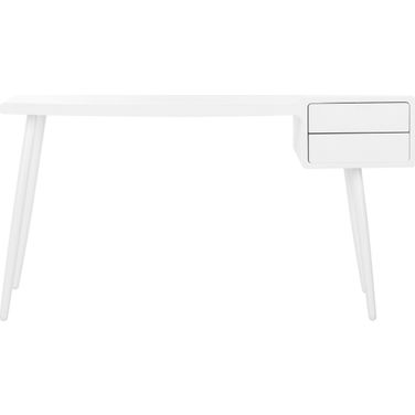 Ferli White Mid Century Scandinavian 2-Drawer Desk