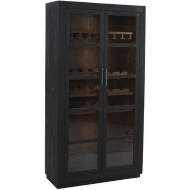 Fernious Tall Wine Cabinet In Dark Gray