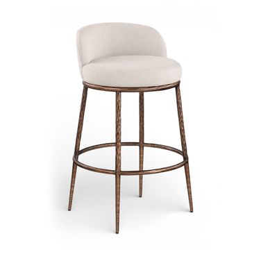 Ferro Performance Fabric Upholstered Bar Stool In Beige