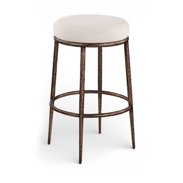 Ferro Performance Fabric Upholstered Bar Stool In Beige