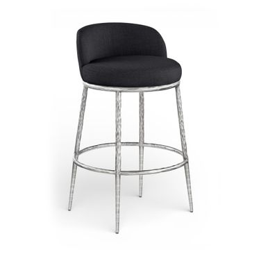 Ferro Performance Fabric Upholstered Bar Stool In Black