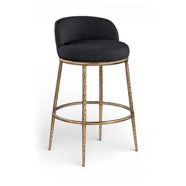 Ferro Performance Fabric Upholstered Bar Stool In Black