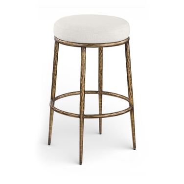 Ferro Performance Fabric Upholstered Bar Stool In Cream