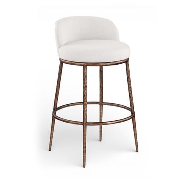Ferro Performance Fabric Upholstered Bar Stool In Cream
