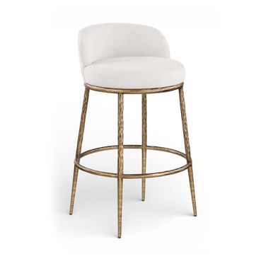 Ferro Performance Fabric Upholstered Bar Stool In Cream