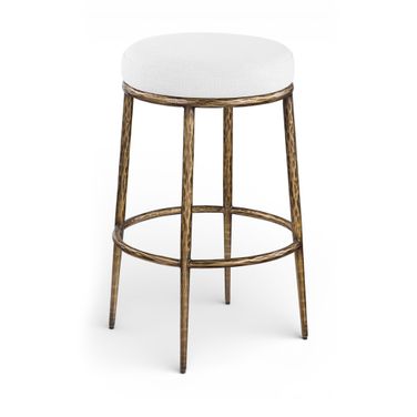 Ferro Performance Fabric Upholstered Bar Stool In White
