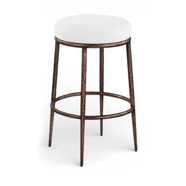 Ferro Performance Fabric Upholstered Bar Stool In White