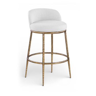 Ferro Performance Fabric Upholstered Bar Stool In White