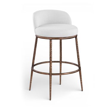 Ferro Performance Fabric Upholstered Bar Stool In White