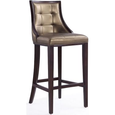 Fifth Avenue Bar Stool in Bronze and Walnut