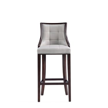 Fifth Avenue Faux Leather Barstool In Light Grey