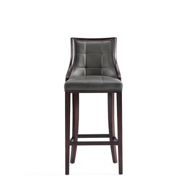 Fifth Avenue Faux Leather Barstool In Pebble Grey