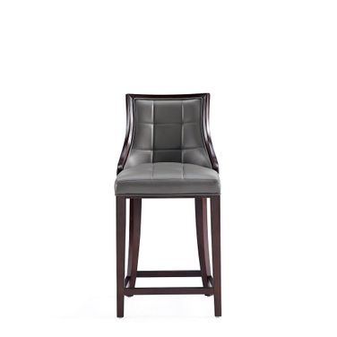 Fifth Avenue Faux Leather Counter Stool In Pebble Grey