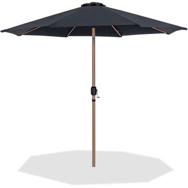 Fiji Fabric Patio Umbrellas In Black and Teak